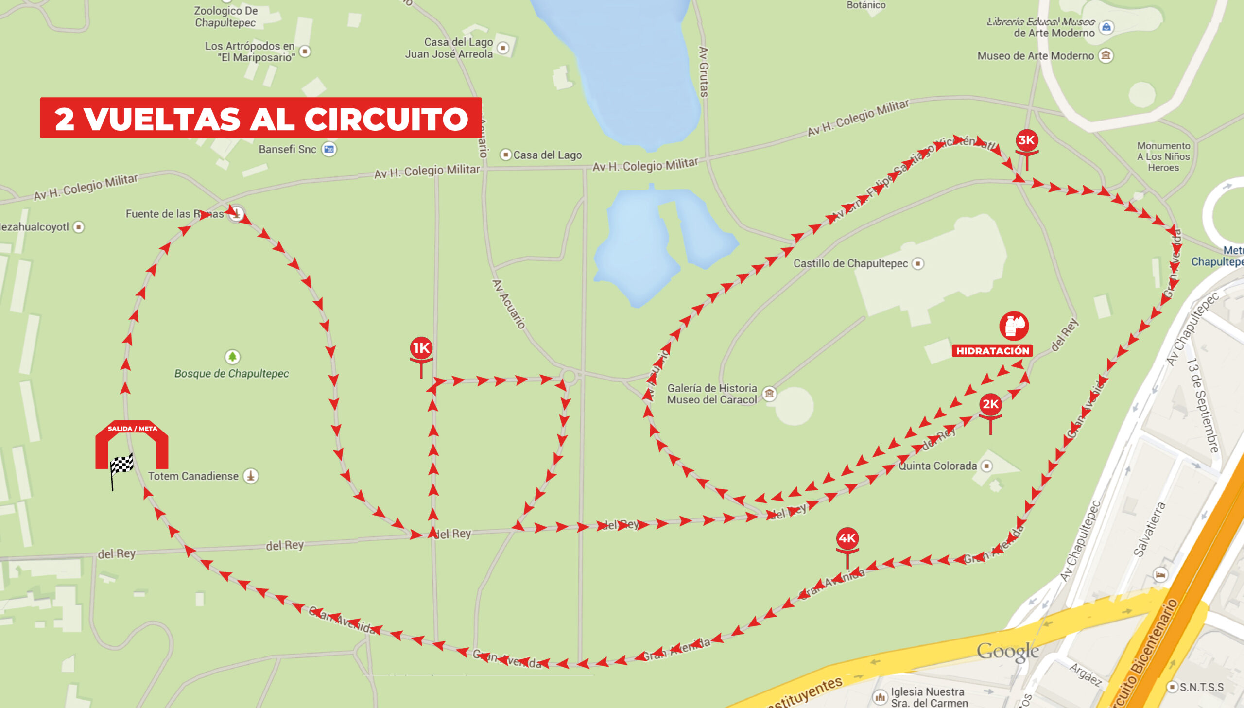 Mapa de ruta 10 km — Camina Conmigo