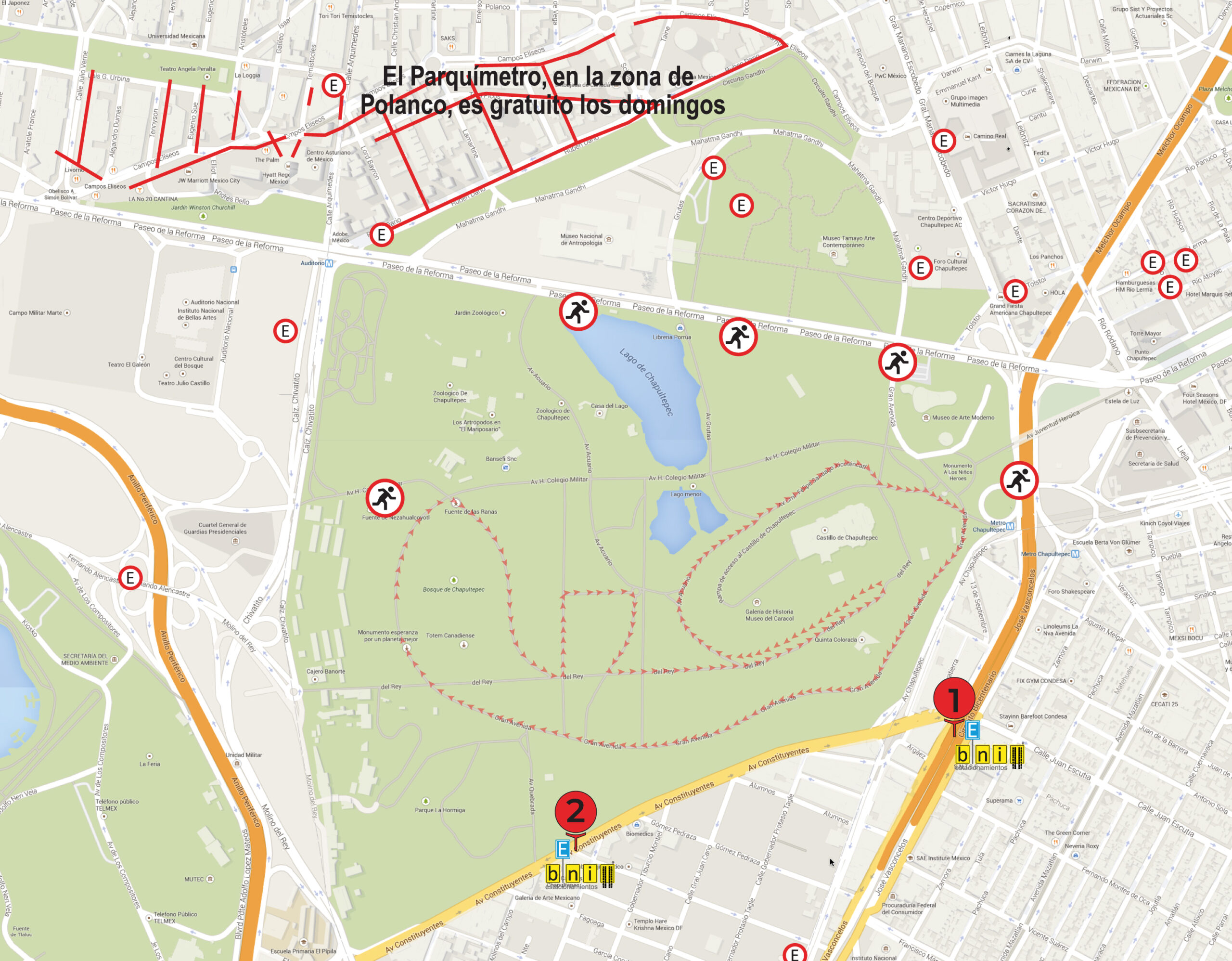 Mapa de accesos y estacionamientos — Camina Conmigo